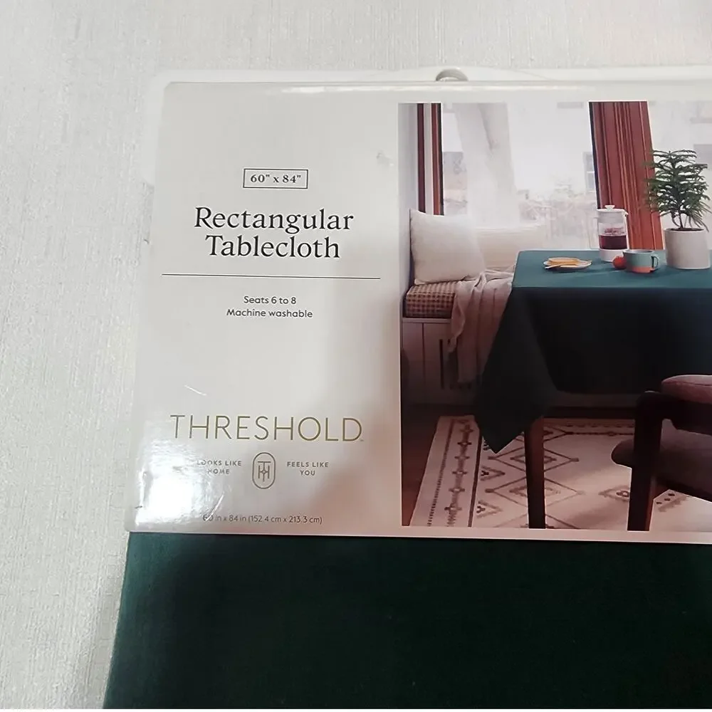 Threshold rectangular tablecloth W60''x L84''seats 8-10